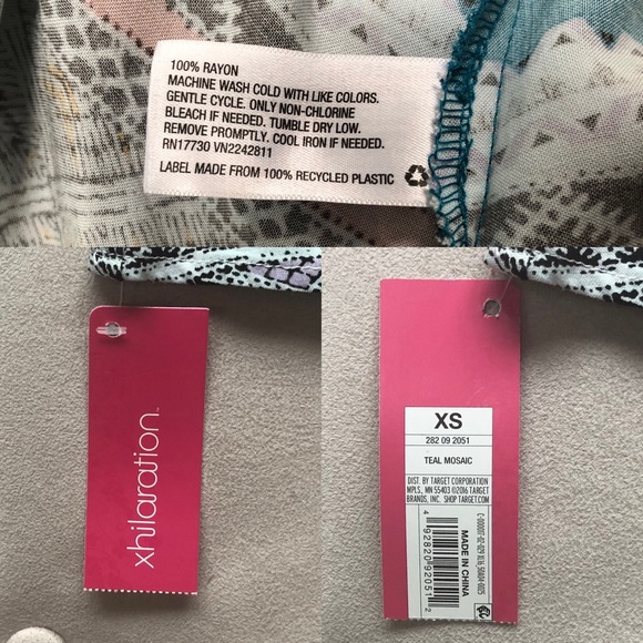 Xhiliration Teal Mosiac Boho Dress - Picture 6 of 15